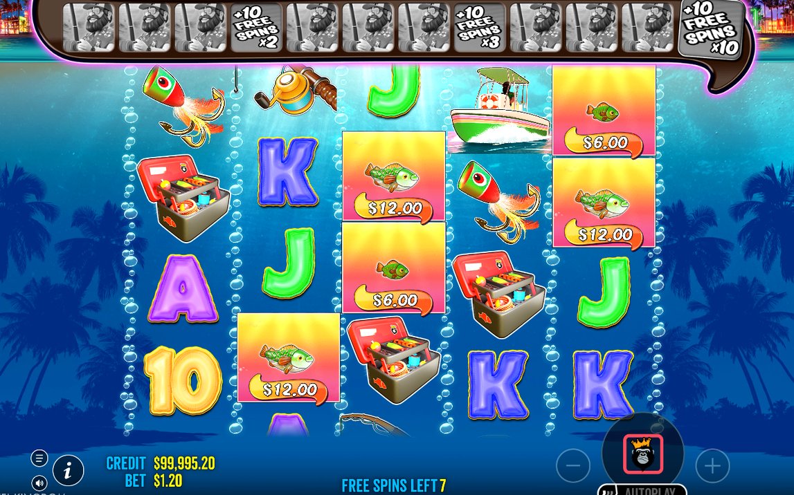 Free Spins mit WILD-Fischer und gesammelten MONEY-Werten