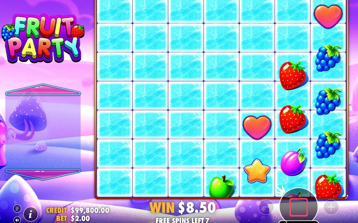 Freispiele laufen vor nächtlichem Candy-Land-Hintergrund